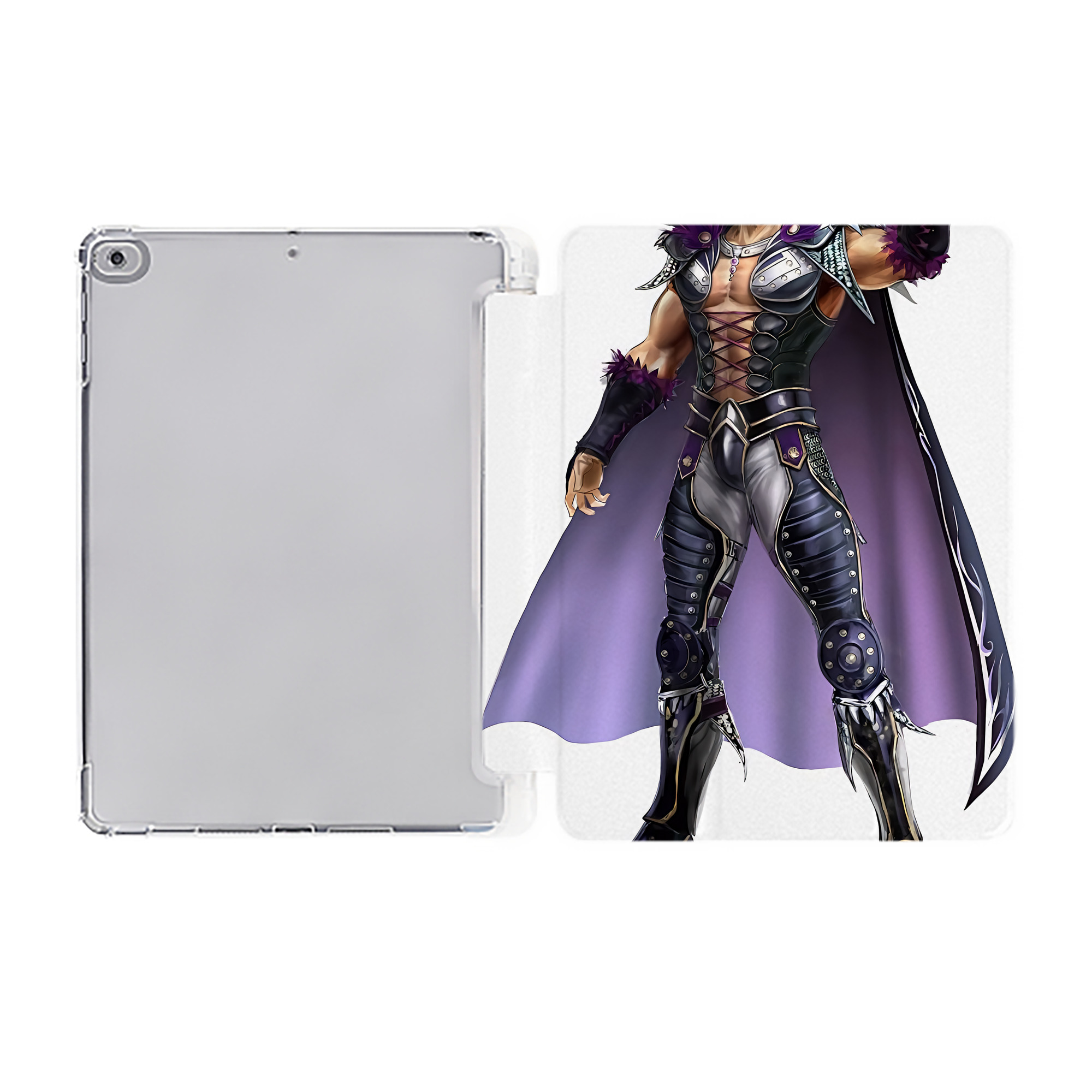 （画像用） 北斗の拳 Fist of the North Star IPad ケース ペン収納付き 三つ折りスタンド PUレザー×シリコン 対応機種9.5/10.5/10.9インチ
